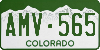 CO license plate AMV565