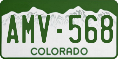 CO license plate AMV568