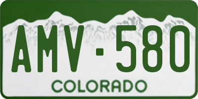 CO license plate AMV580