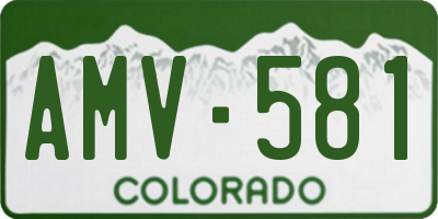 CO license plate AMV581