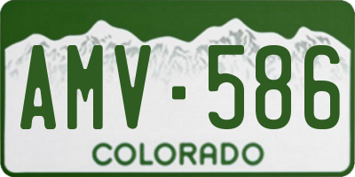 CO license plate AMV586