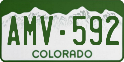 CO license plate AMV592