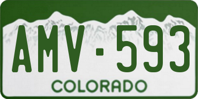 CO license plate AMV593