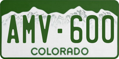 CO license plate AMV600
