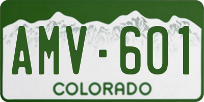 CO license plate AMV601