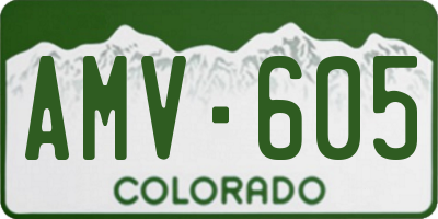 CO license plate AMV605