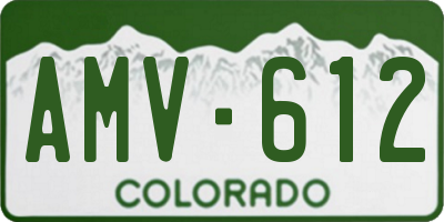 CO license plate AMV612