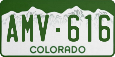 CO license plate AMV616