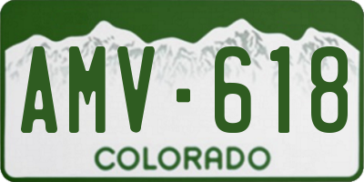 CO license plate AMV618