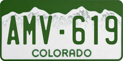 CO license plate AMV619