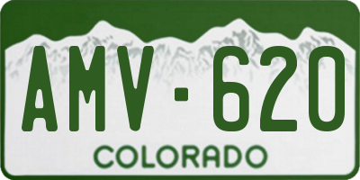 CO license plate AMV620