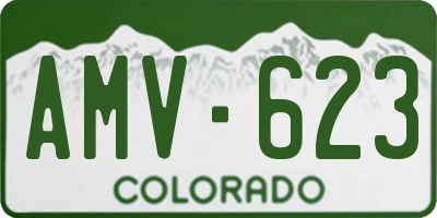 CO license plate AMV623