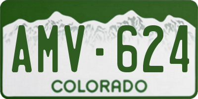 CO license plate AMV624