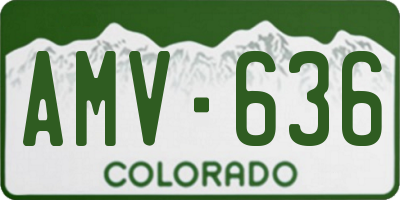 CO license plate AMV636