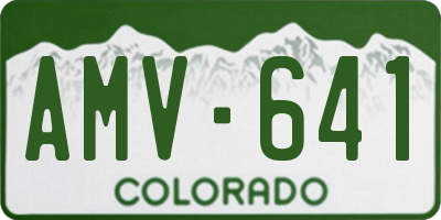 CO license plate AMV641
