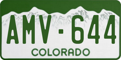 CO license plate AMV644