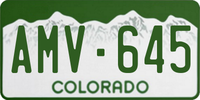 CO license plate AMV645