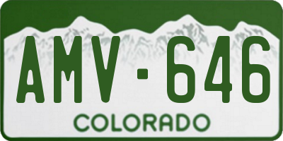 CO license plate AMV646