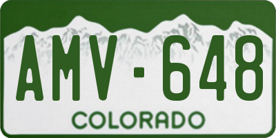 CO license plate AMV648