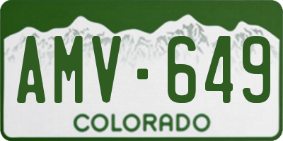 CO license plate AMV649