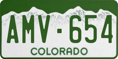 CO license plate AMV654