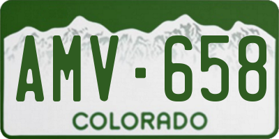 CO license plate AMV658