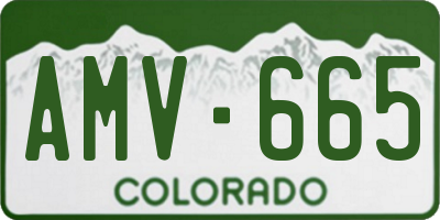 CO license plate AMV665
