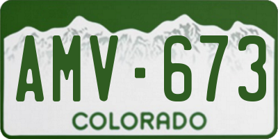 CO license plate AMV673