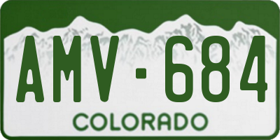 CO license plate AMV684