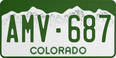 CO license plate AMV687