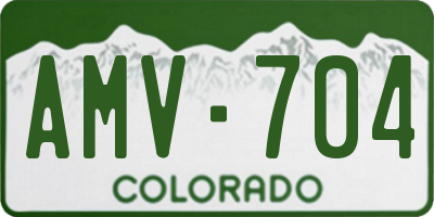 CO license plate AMV704