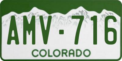 CO license plate AMV716