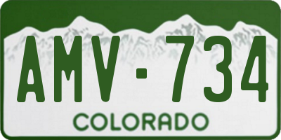 CO license plate AMV734
