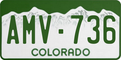 CO license plate AMV736