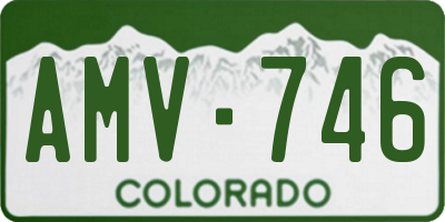 CO license plate AMV746
