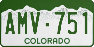 CO license plate AMV751