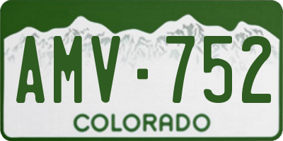 CO license plate AMV752