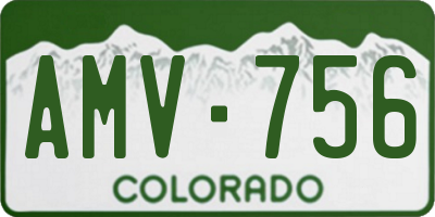 CO license plate AMV756