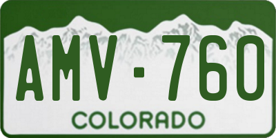 CO license plate AMV760