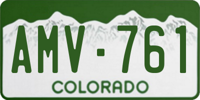 CO license plate AMV761