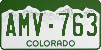 CO license plate AMV763
