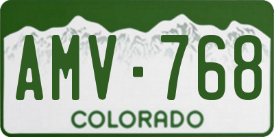 CO license plate AMV768