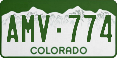 CO license plate AMV774