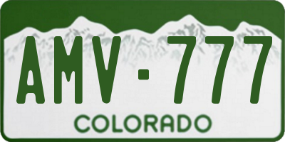 CO license plate AMV777
