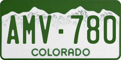 CO license plate AMV780
