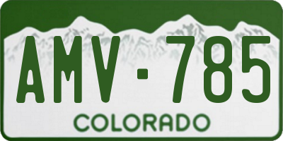 CO license plate AMV785