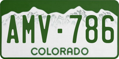 CO license plate AMV786