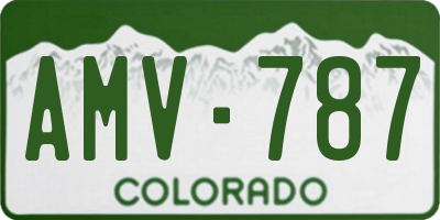 CO license plate AMV787