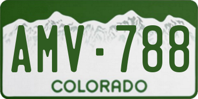 CO license plate AMV788