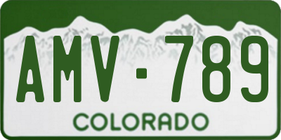 CO license plate AMV789